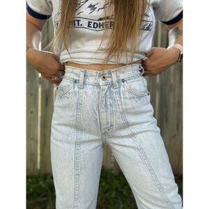Vintage 80's Lee Women's Light Wash High Waisted Denim Jeans Size 5
